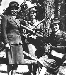 U.S. Marine Corps women reservists at Camp Lejeune, North Carolina - 1943 L-R: Minnie Spotted Wolf (Blackfeet), Celia Mix (Potawatomi), Viola Eastman (Ojibwa)
